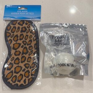 Leopard Print Eye Mask and Bath Bomb Set